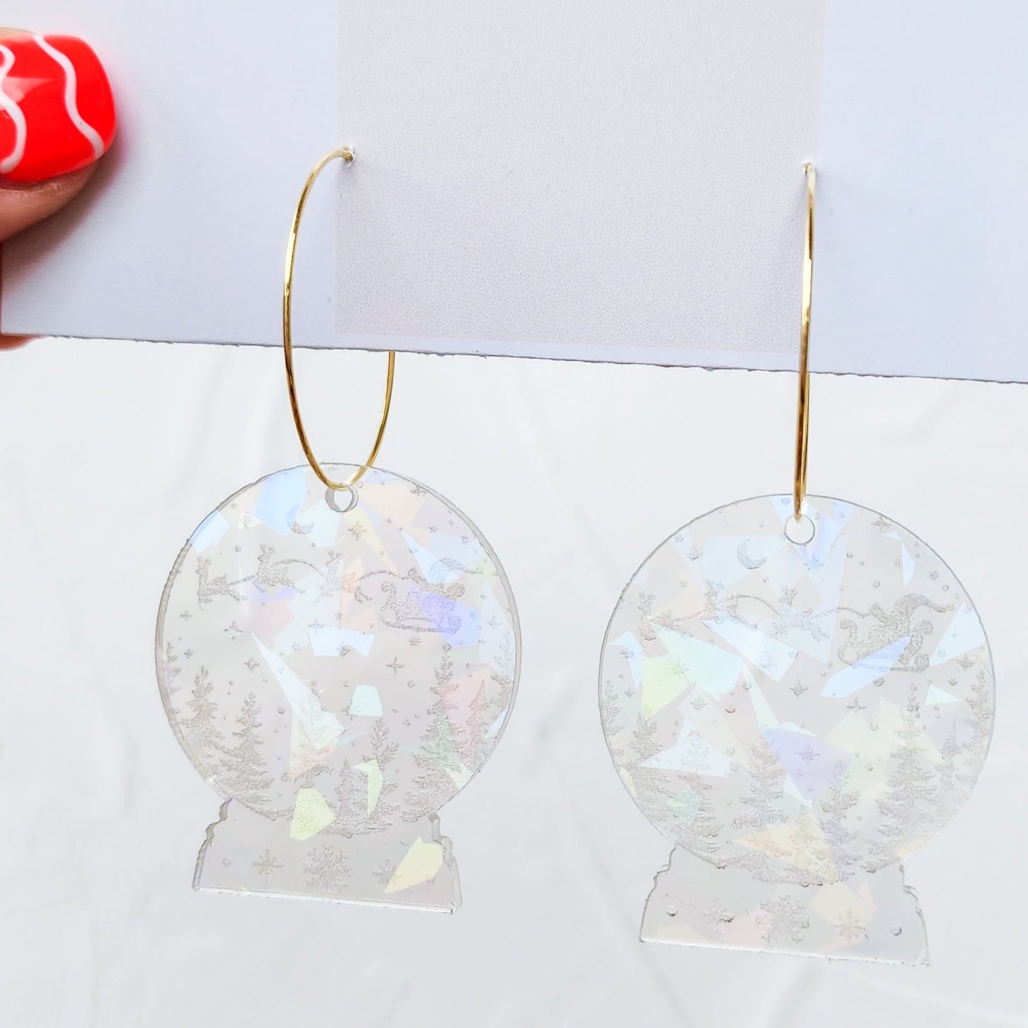 Christmas Snow Globe Earrings