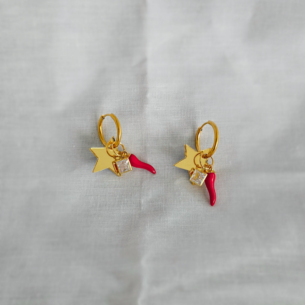 Spicy Stardust Hoop Earrings