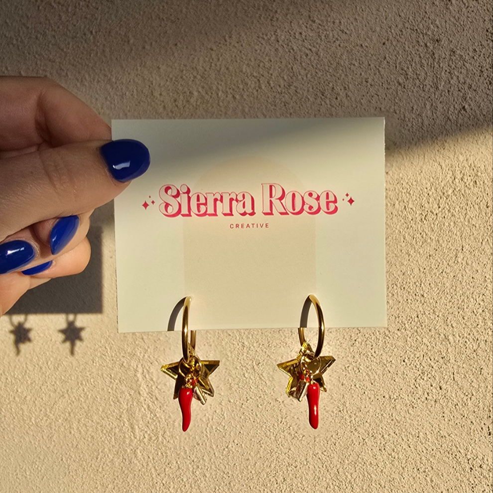 Spicy Stardust Hoop Earrings