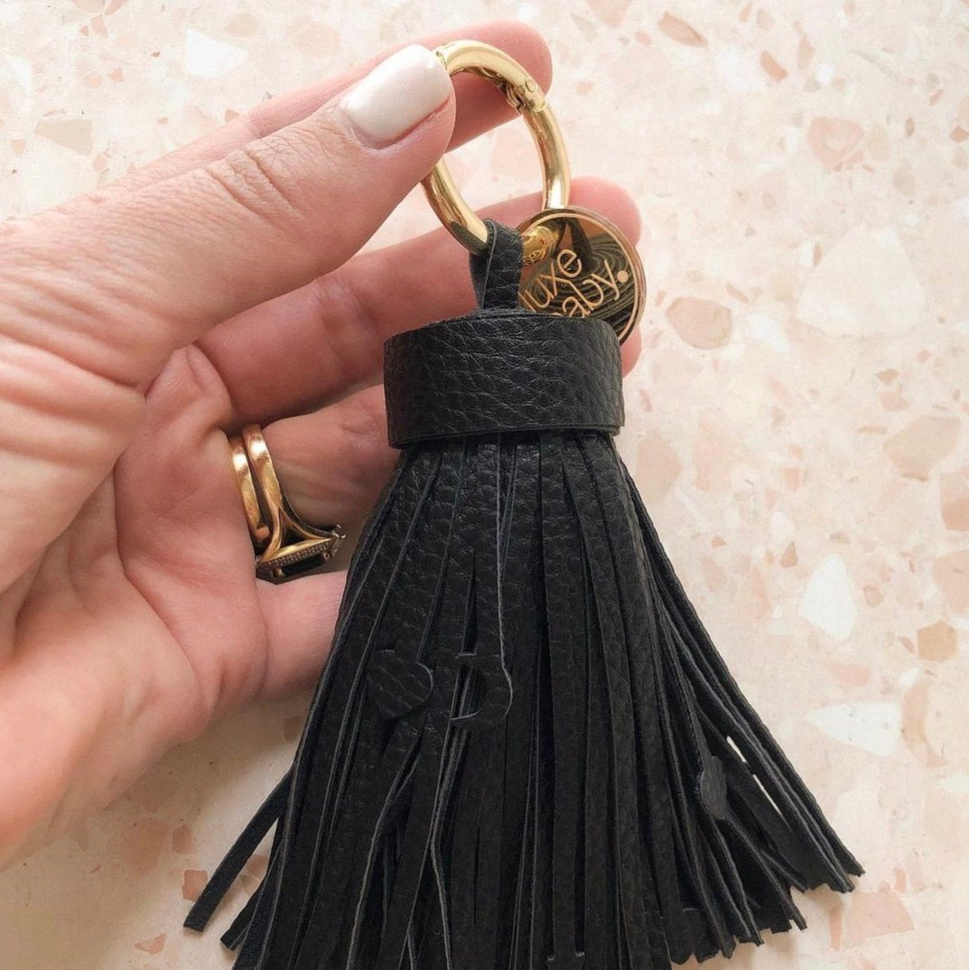 Leather Tassel Bag Charm