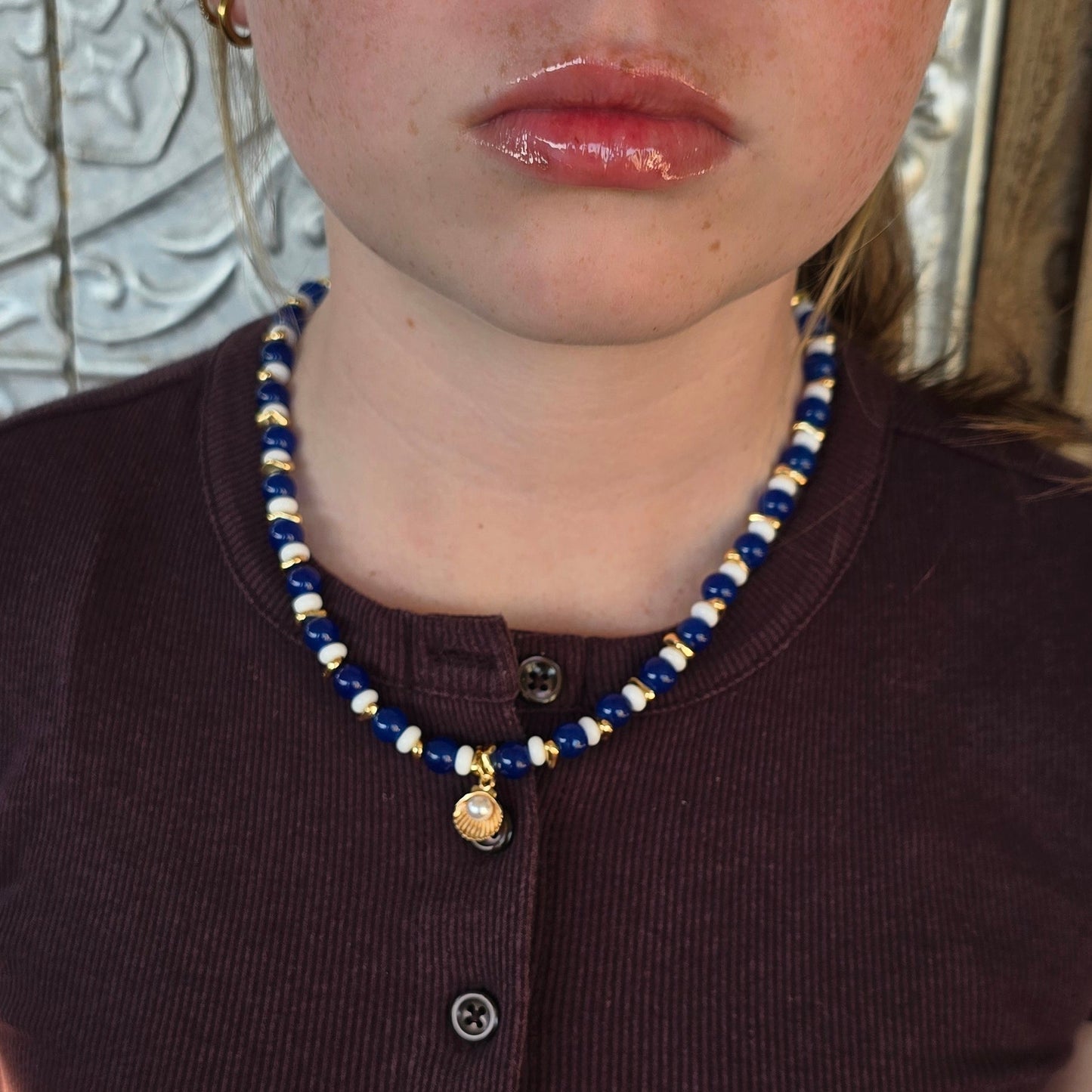 Cobalt Shell Necklace