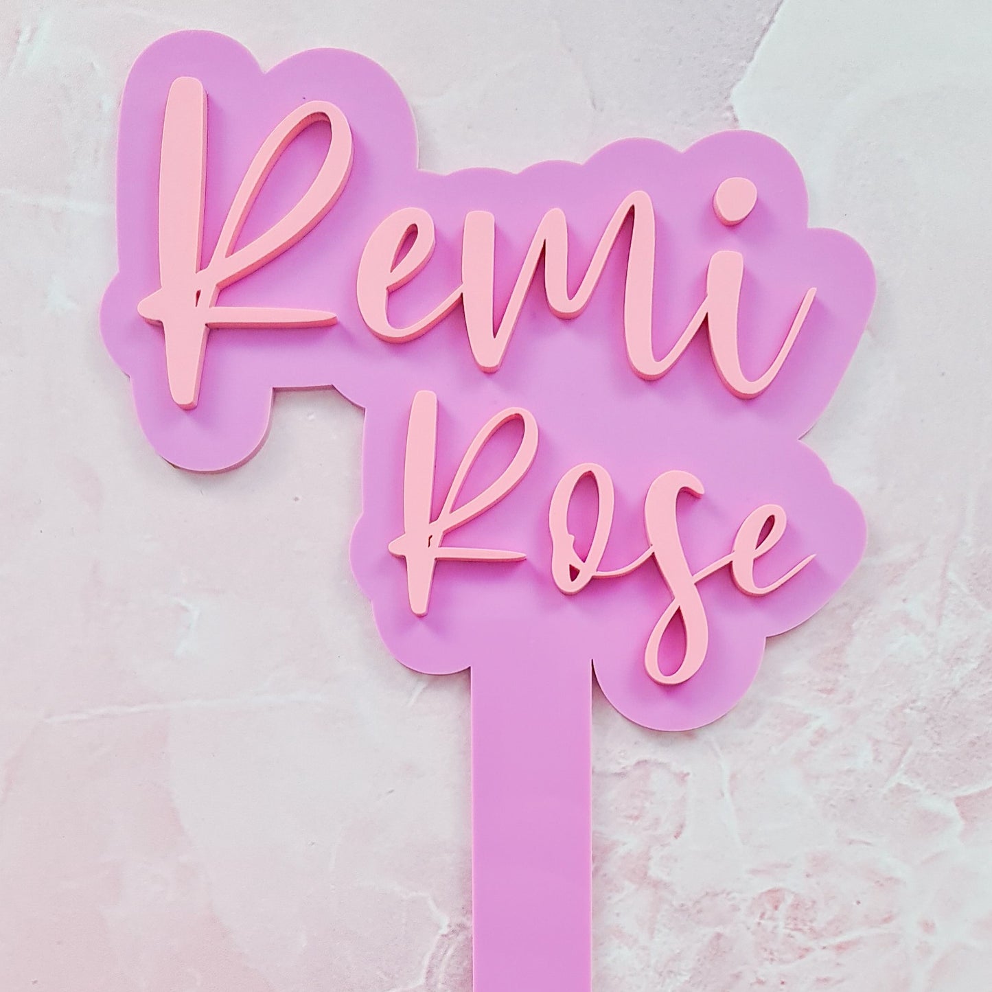 Double layered acrylic cake topper