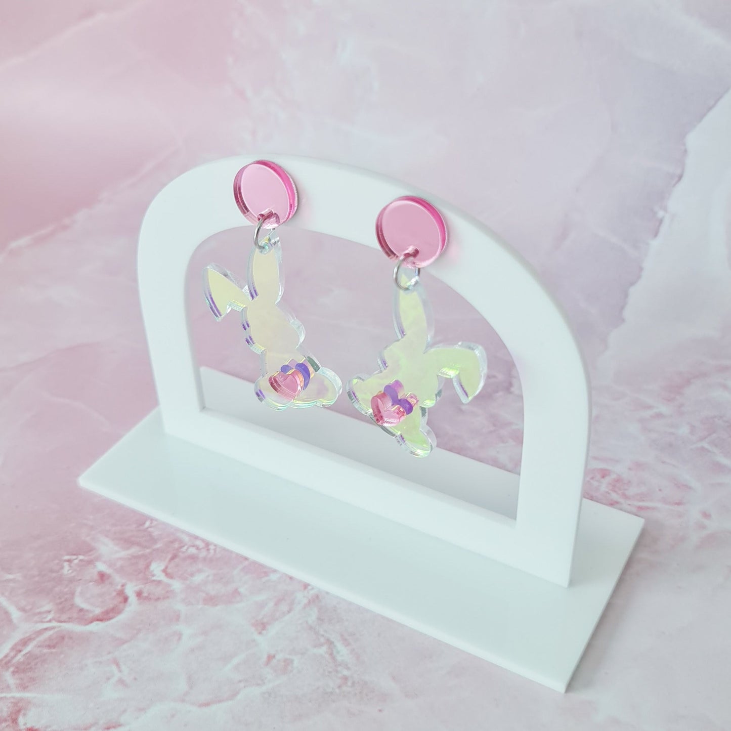 Acrylic Bunny Dangle Earrings