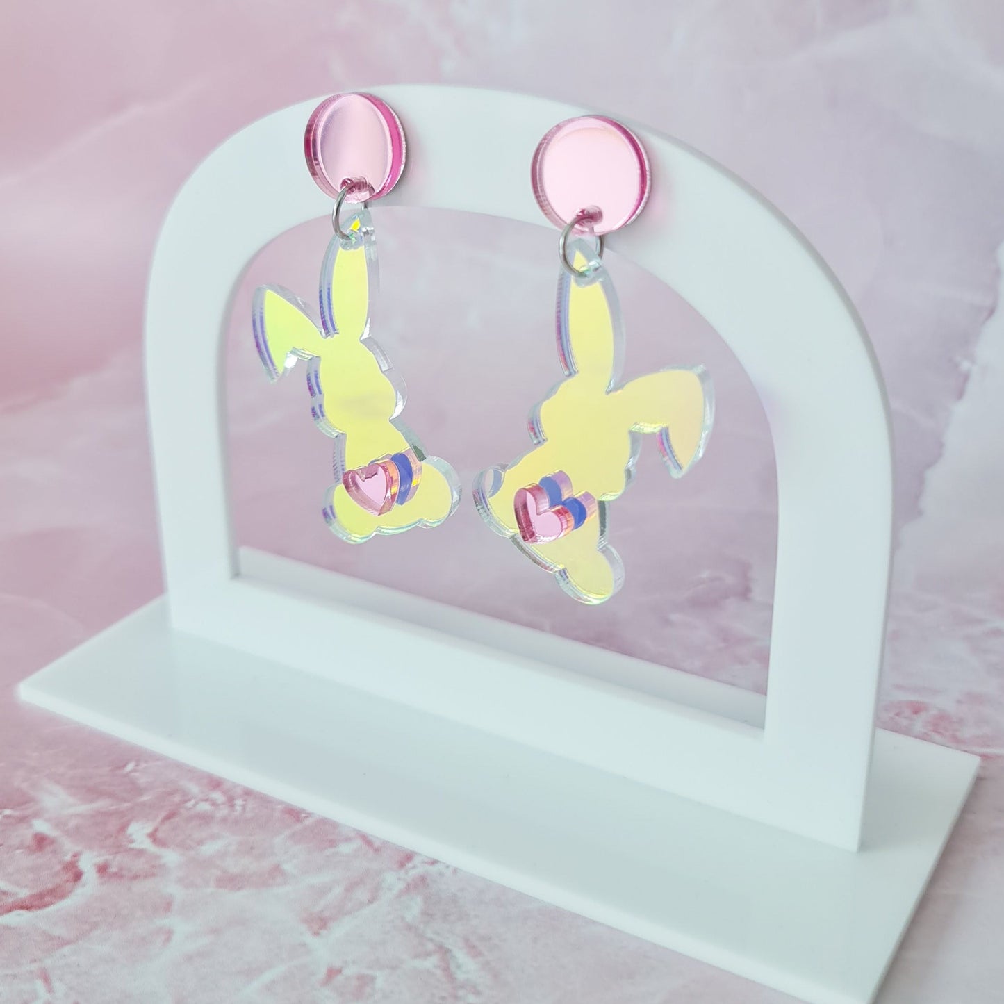 Acrylic Bunny Dangle Earrings