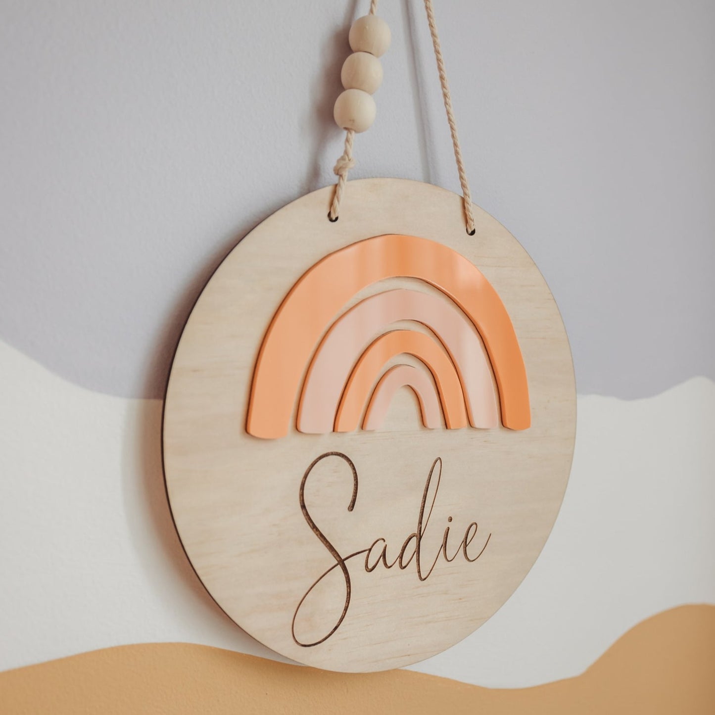 Peach hues Rainbow Name Plaque