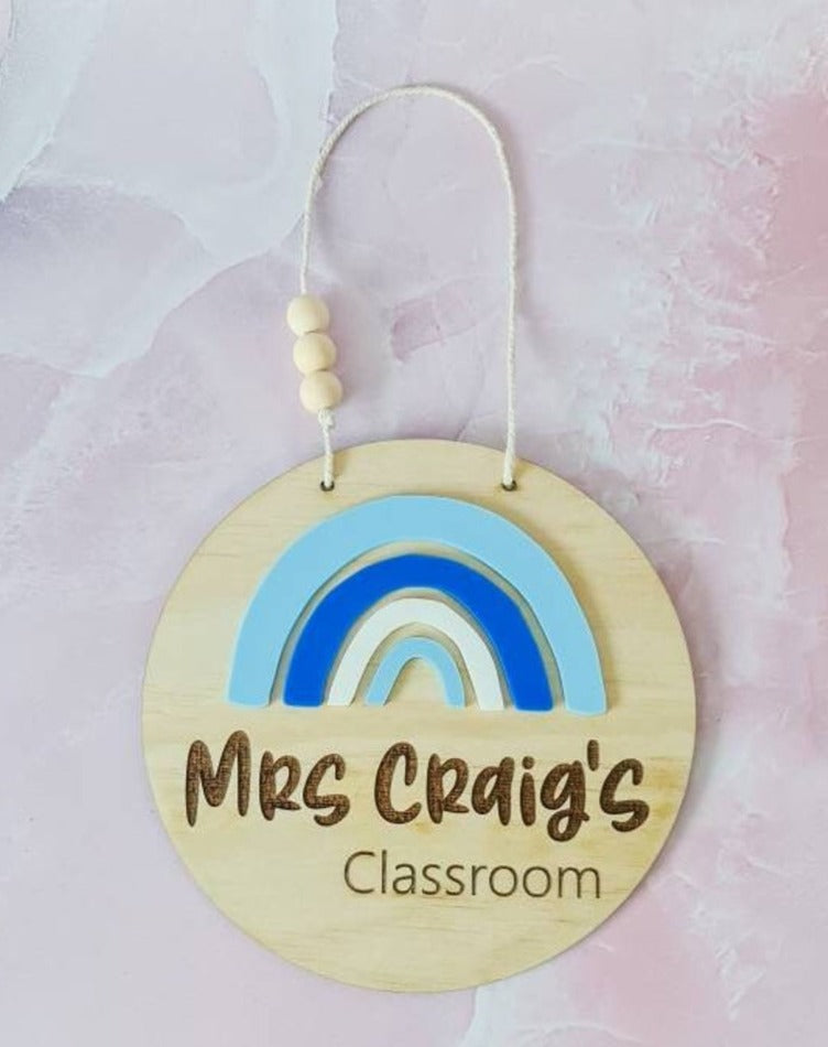 Personalised Classroom Rainbow Plaque (6 Colour choices)