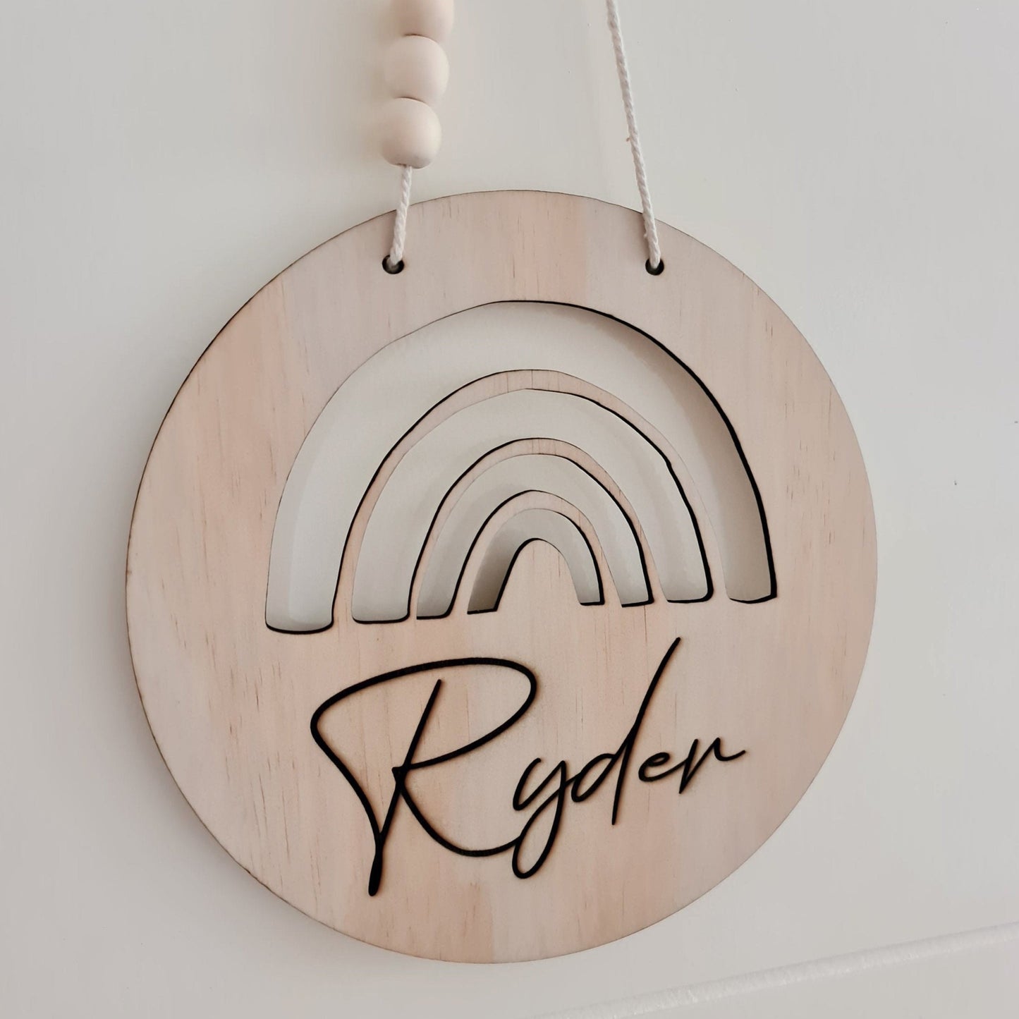 Wooden Rainbow Cut-out Name Plaque