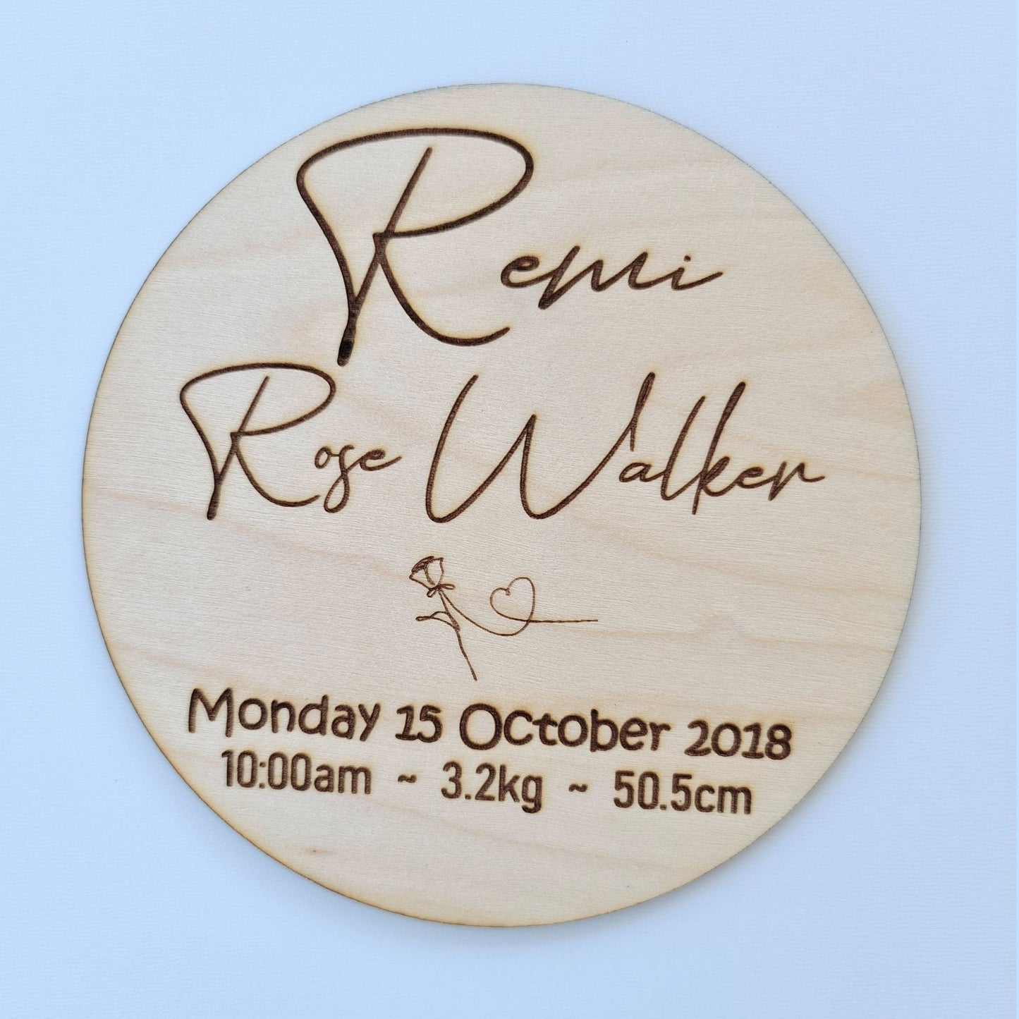 Birth Details Keepsake Plaque ◽ Personalised Birth Announcement