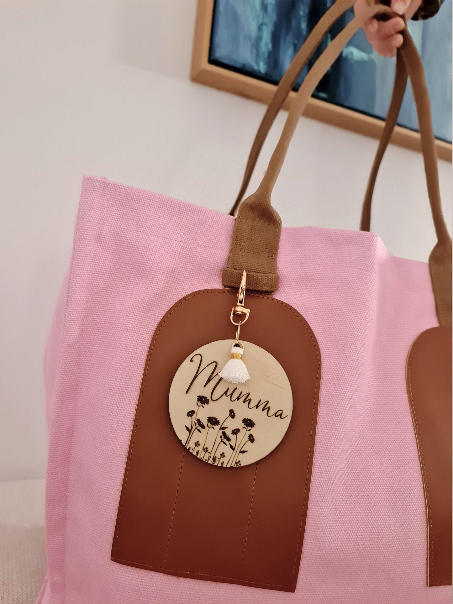 Floral design Personalised Bag Tag