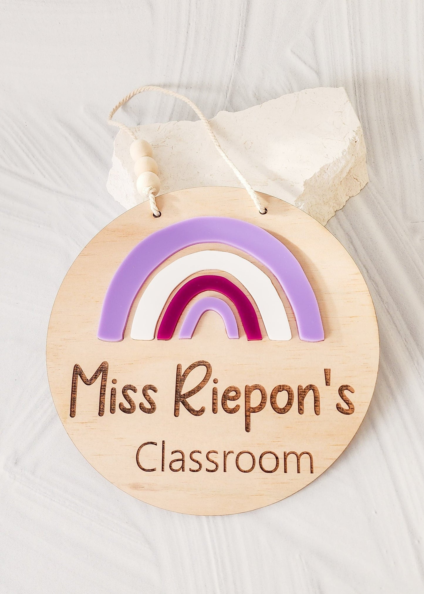 Personalised Classroom Rainbow Plaque (6 Colour choices)