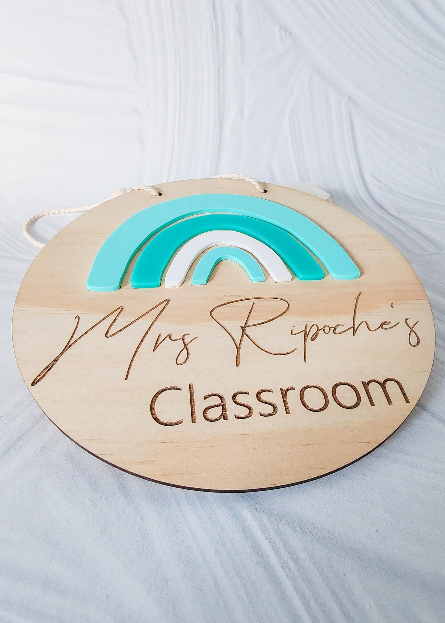 Personalised Classroom Rainbow Plaque (6 Colour choices)
