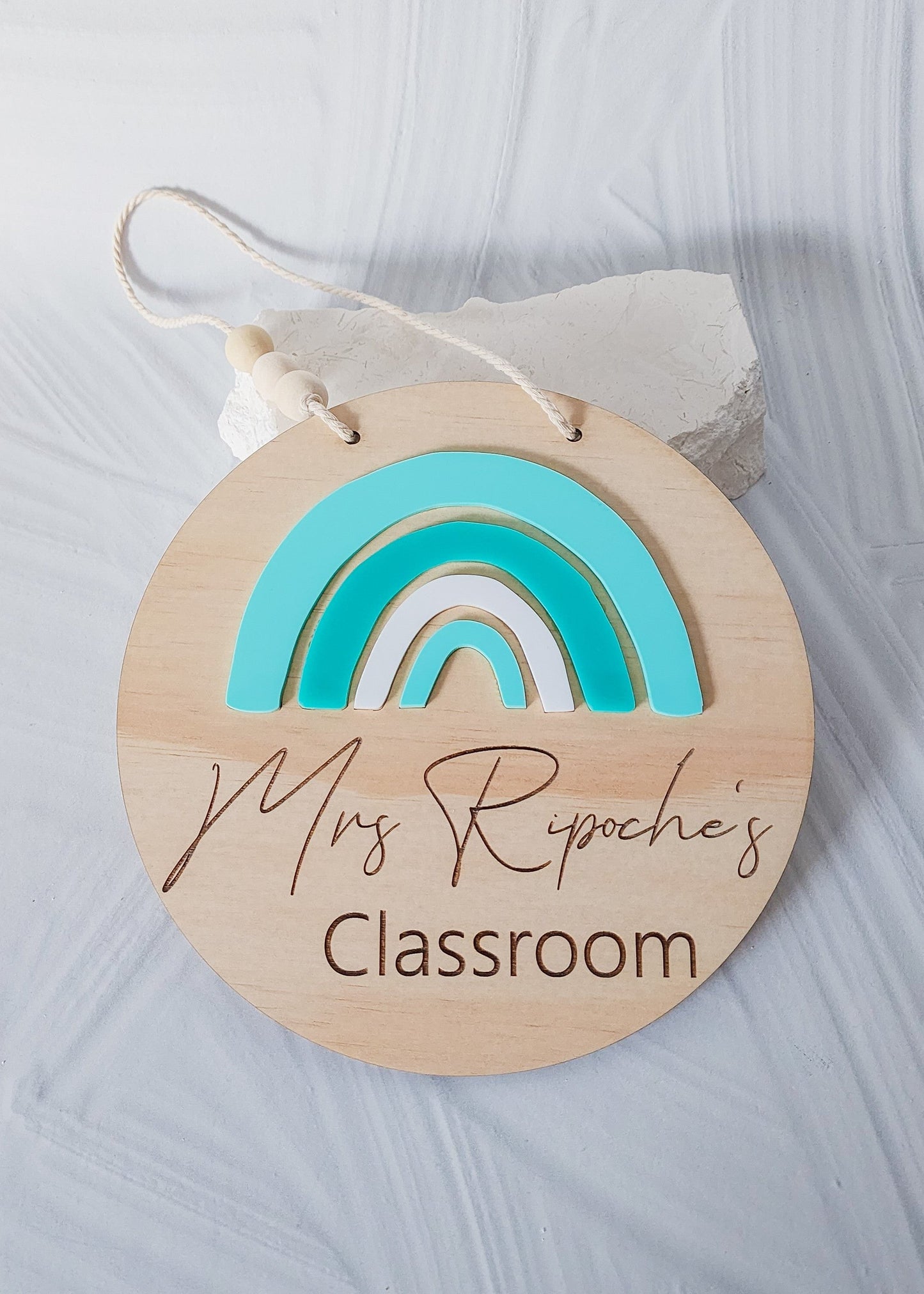 Personalised Classroom Rainbow Plaque (6 Colour choices)