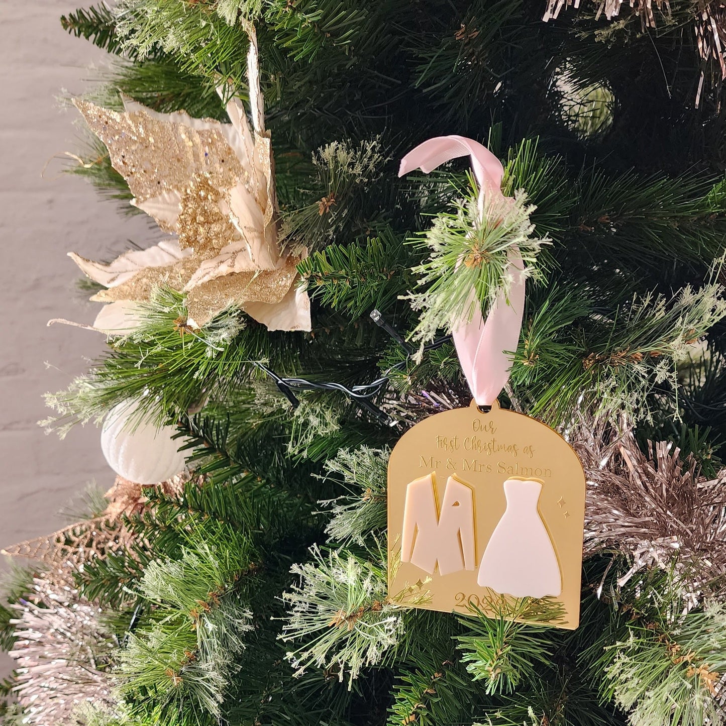 Mr & Mrs First Christmas Personalised Tree Decoration