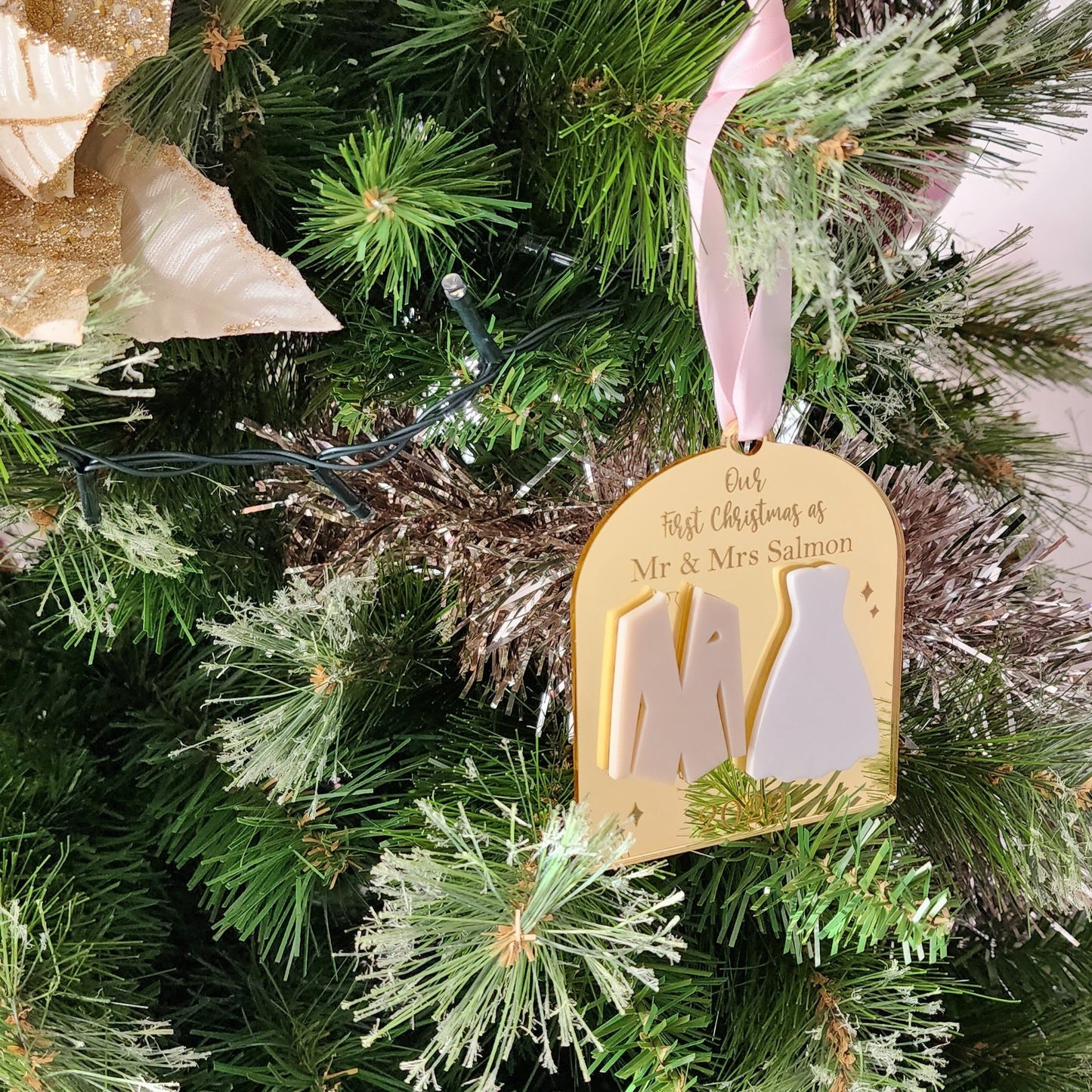 Mr & Mrs First Christmas Personalised Tree Decoration