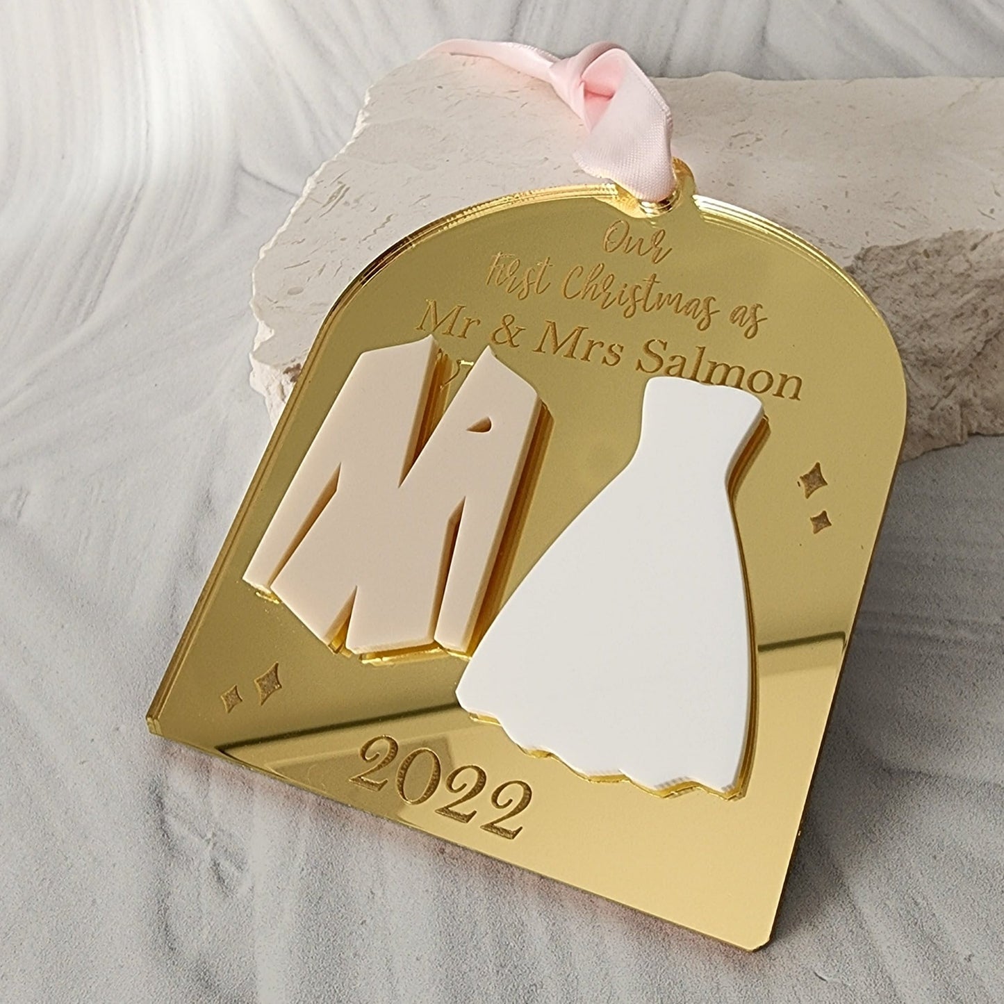 Mr & Mrs First Christmas Personalised Tree Decoration