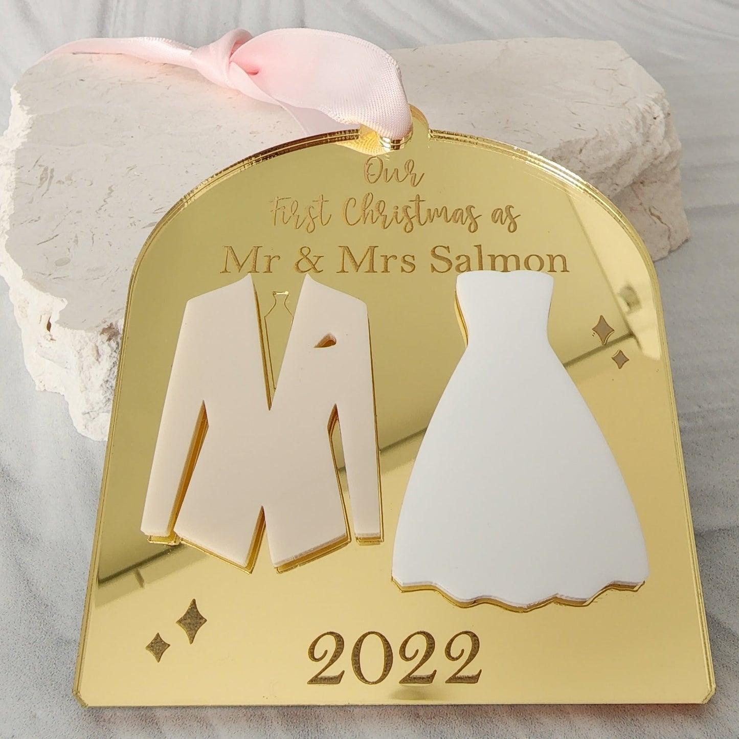 Mr & Mrs First Christmas Personalised Tree Decoration