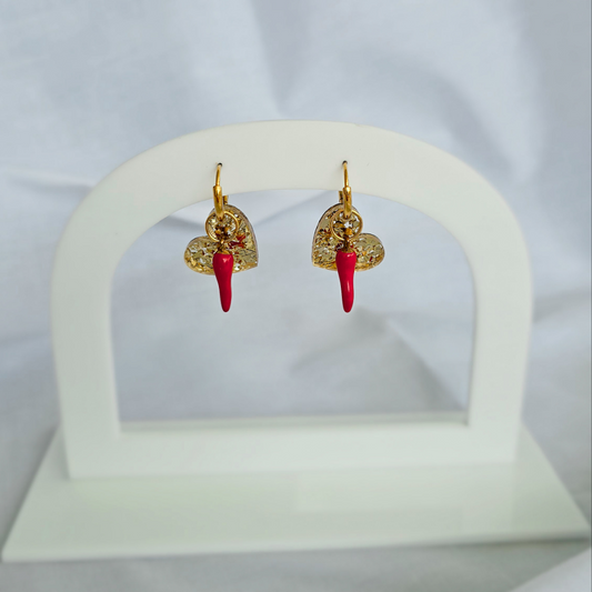 Spicy Heart Hoop Earrings