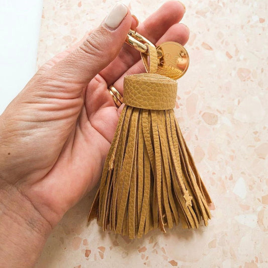 Leather Tassel Bag Charm