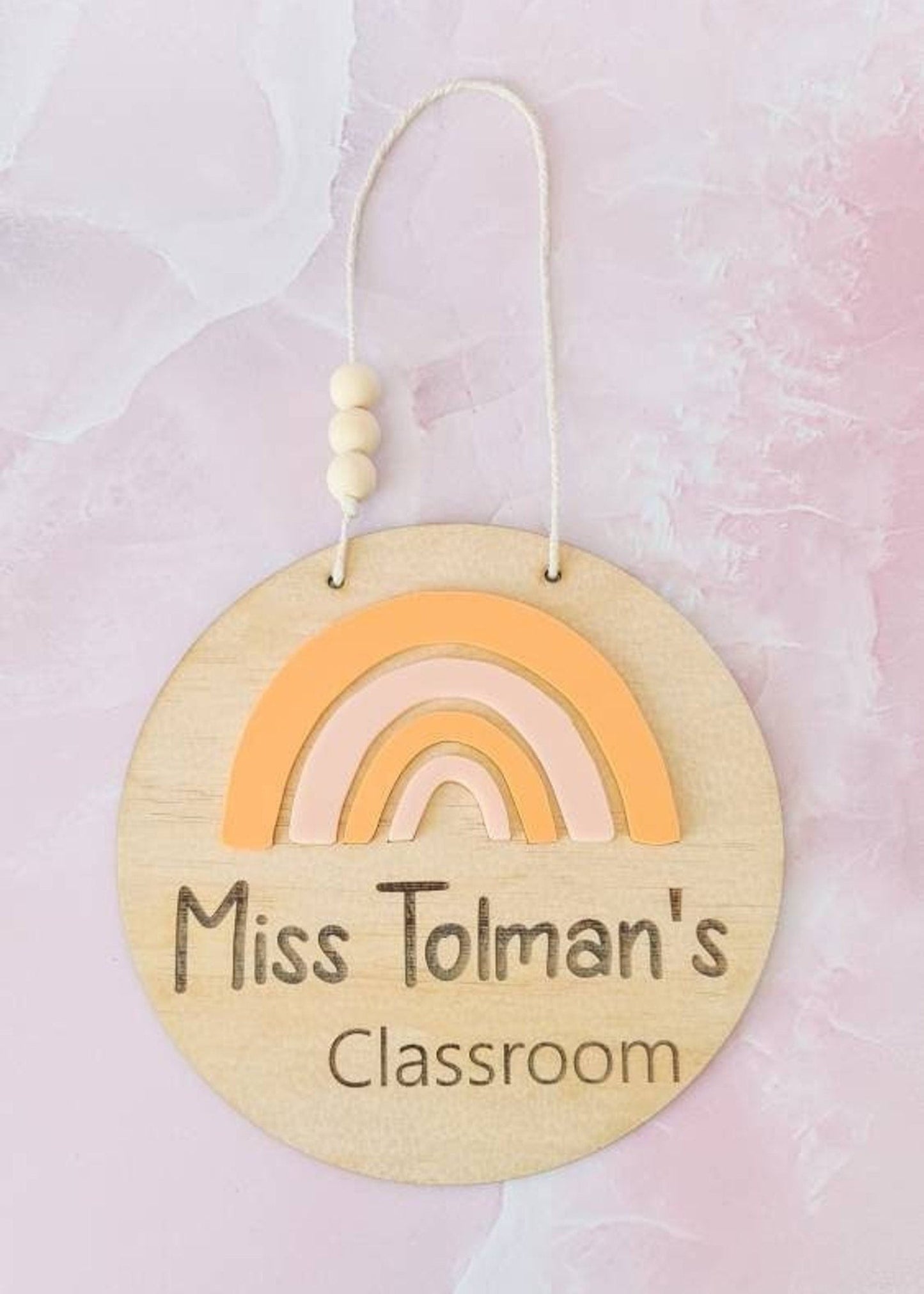 Personalised Classroom Rainbow Plaque (6 Colour choices)