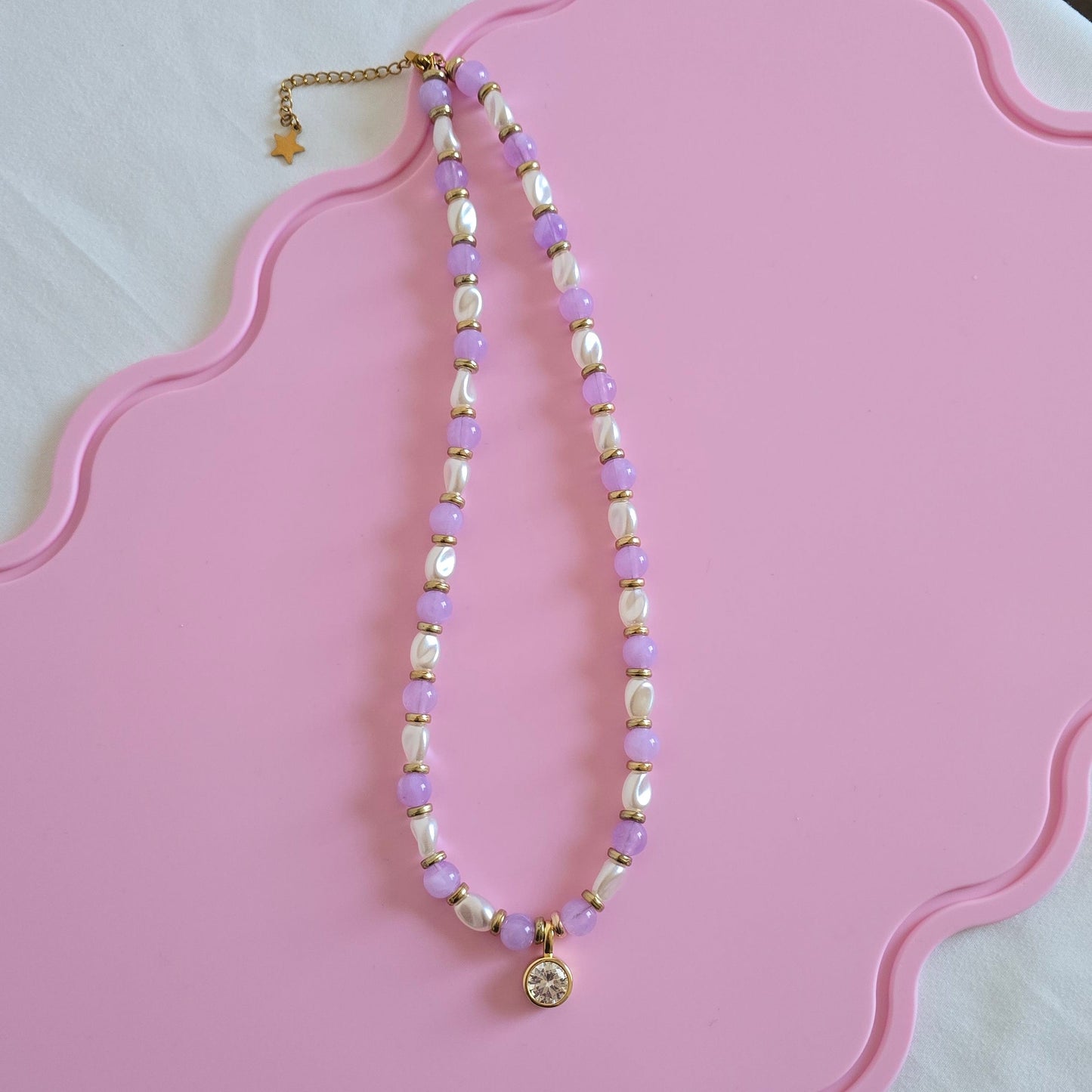 Lilac Crystal Necklace