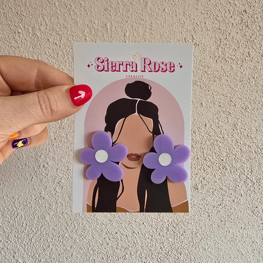 Fleur Studs - Purple