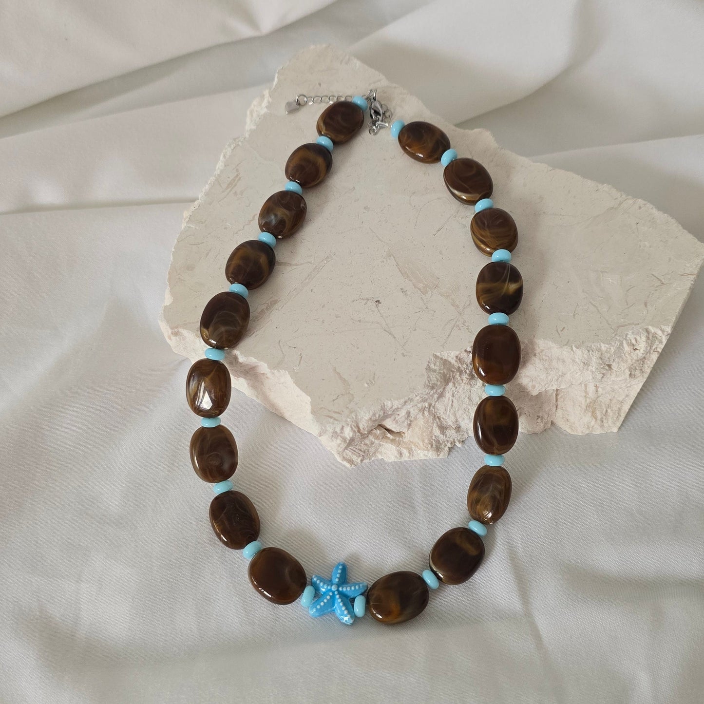 Starfish Necklace - Brown & Blue (ONE OFF)