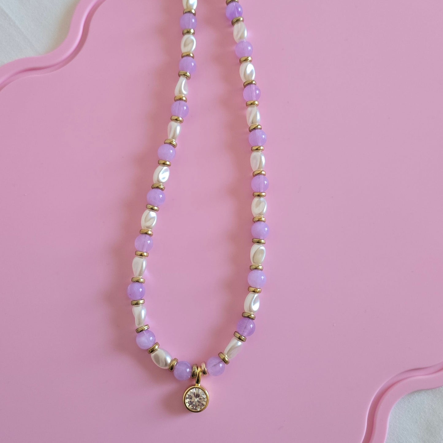 Lilac Crystal Necklace