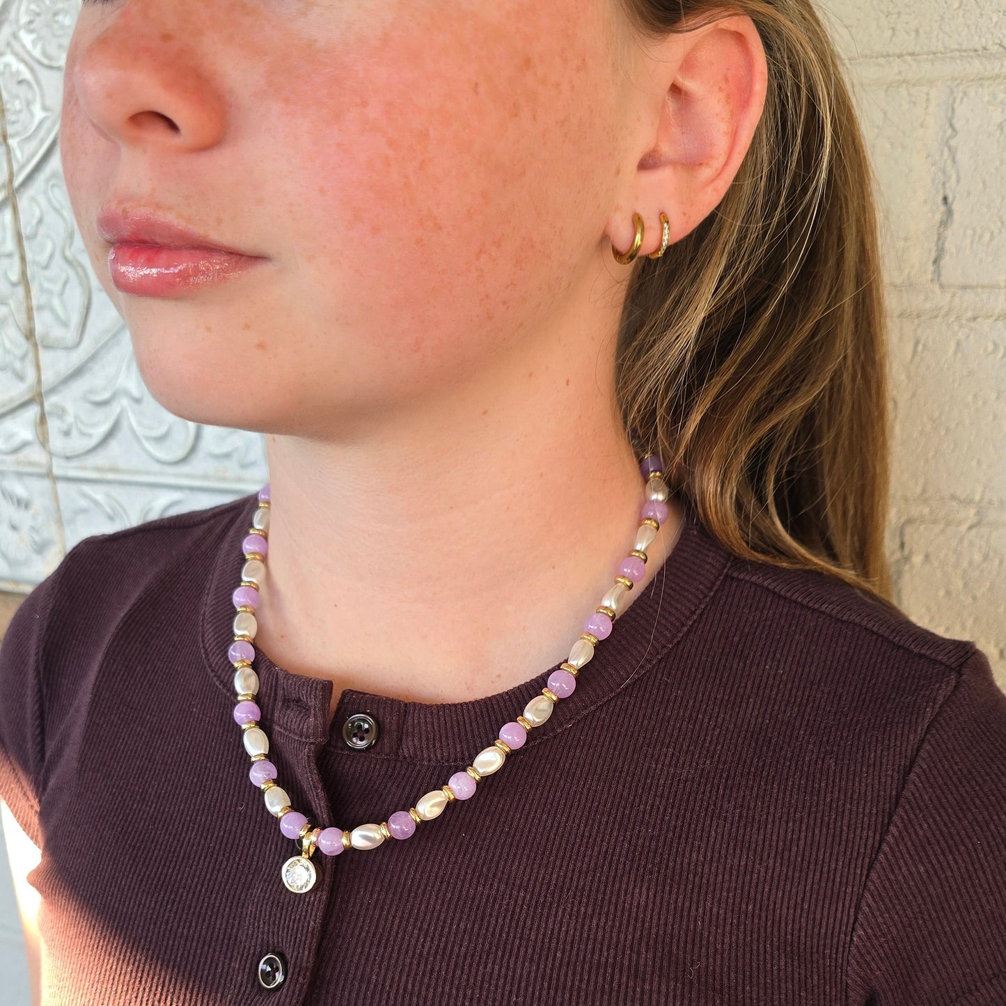 Lilac Crystal Necklace