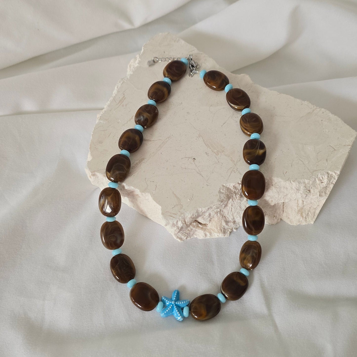 Starfish Necklace - Brown & Blue (ONE OFF)