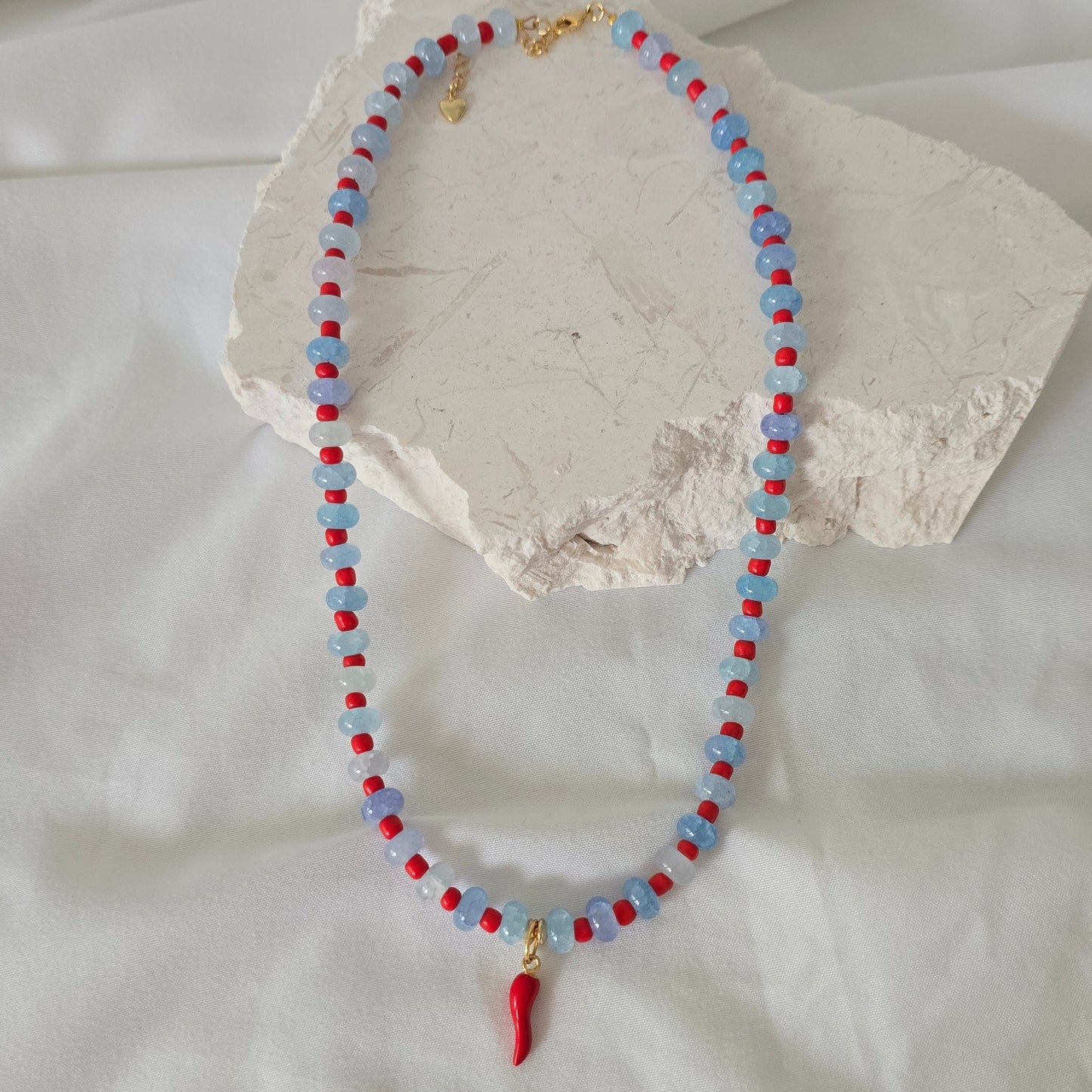 Chilli Necklace - Blue & Red (ONE OFF)