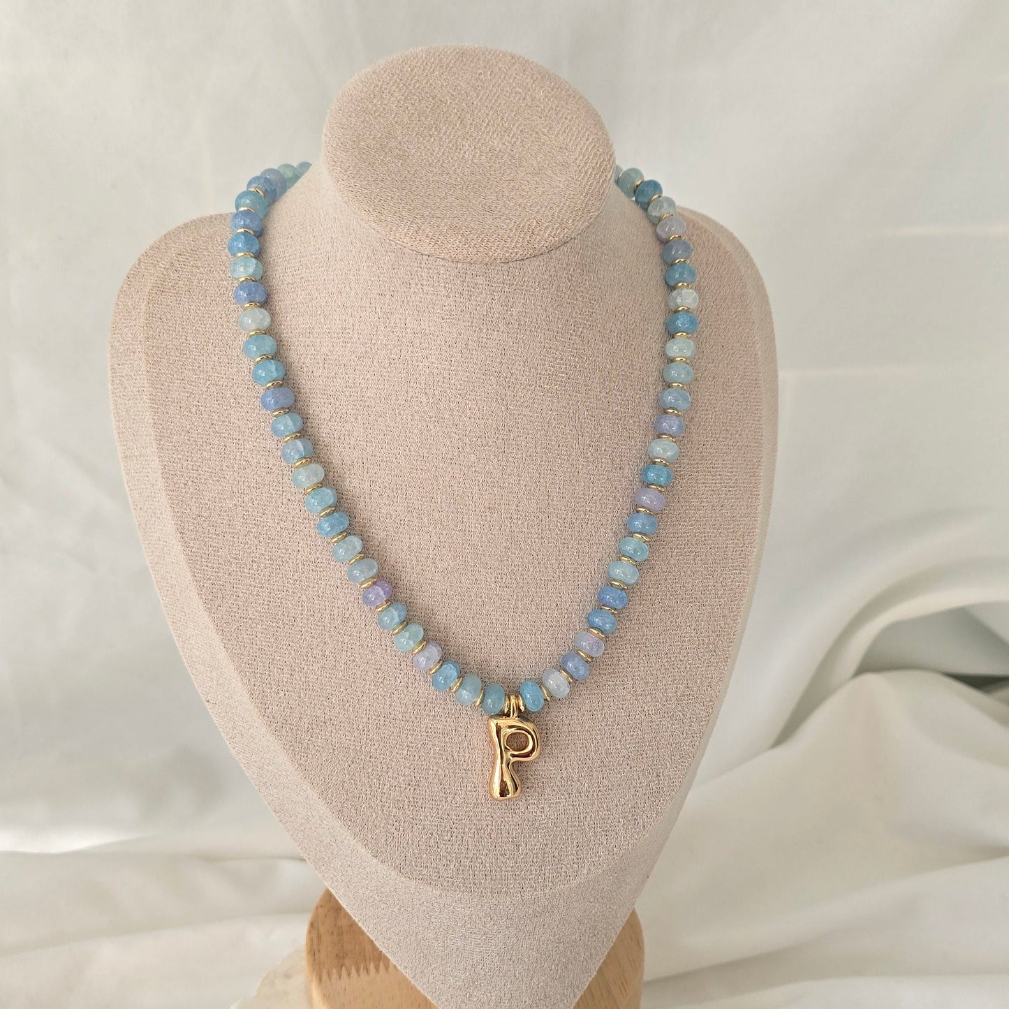 Initial Beaded Necklace (Pink OR Blue) **PRE ORDER**