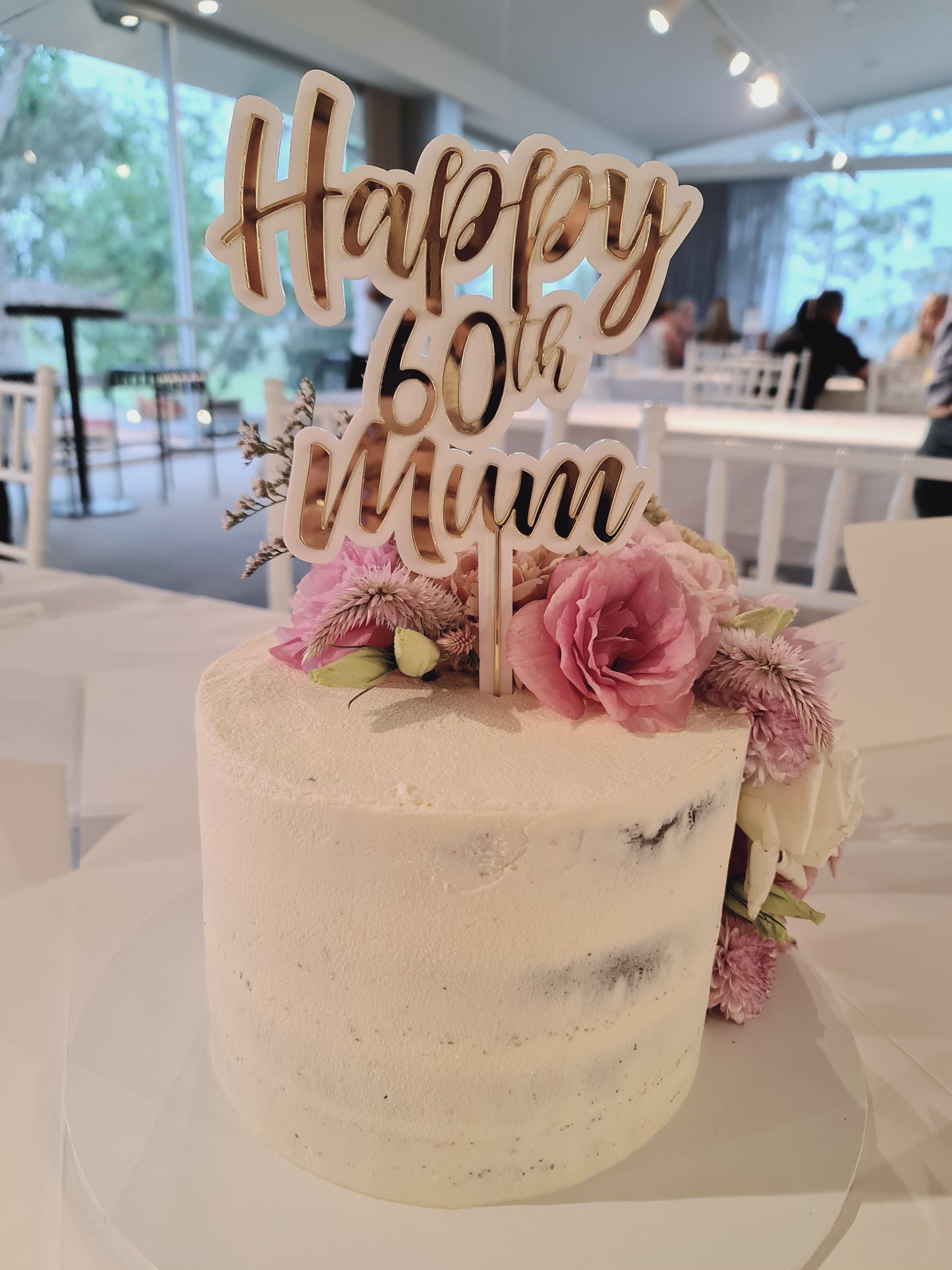 Double layered acrylic cake topper