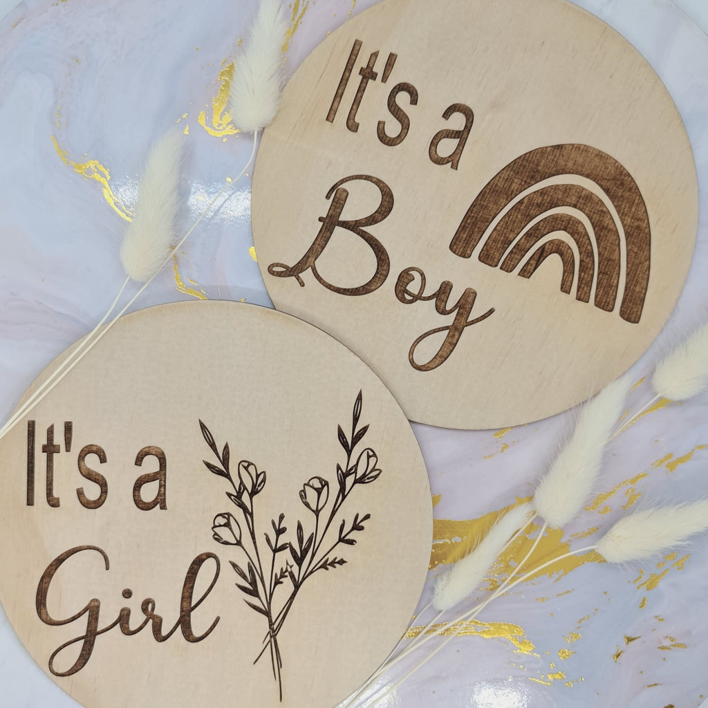 It's a Girl Plaque ◽ It's a Boy Plaque ◽ Baby Announcement ◽ Timber Birth Announcement ◽ Nursery Decor
