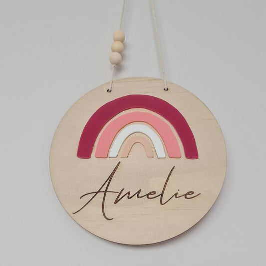 Pink hues Rainbow Name Plaque