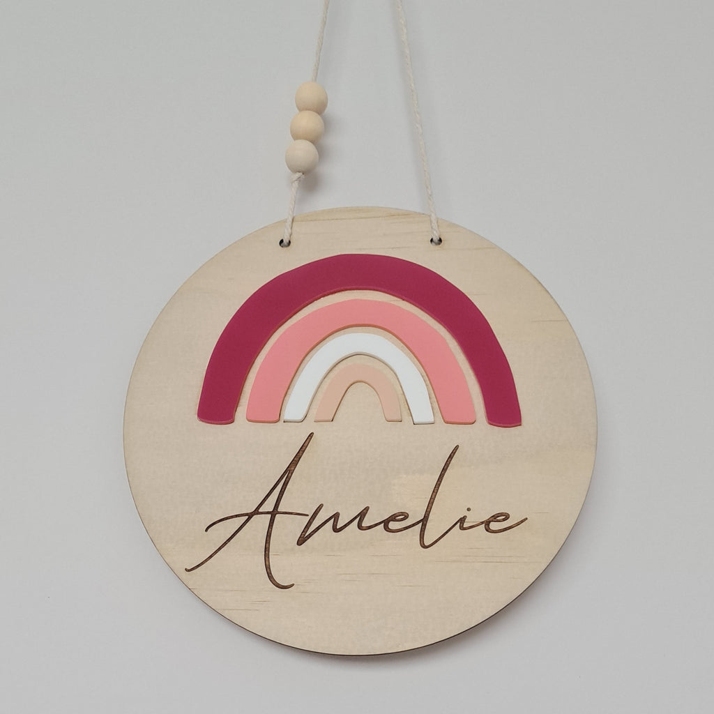 Pink hues Rainbow Name Plaque