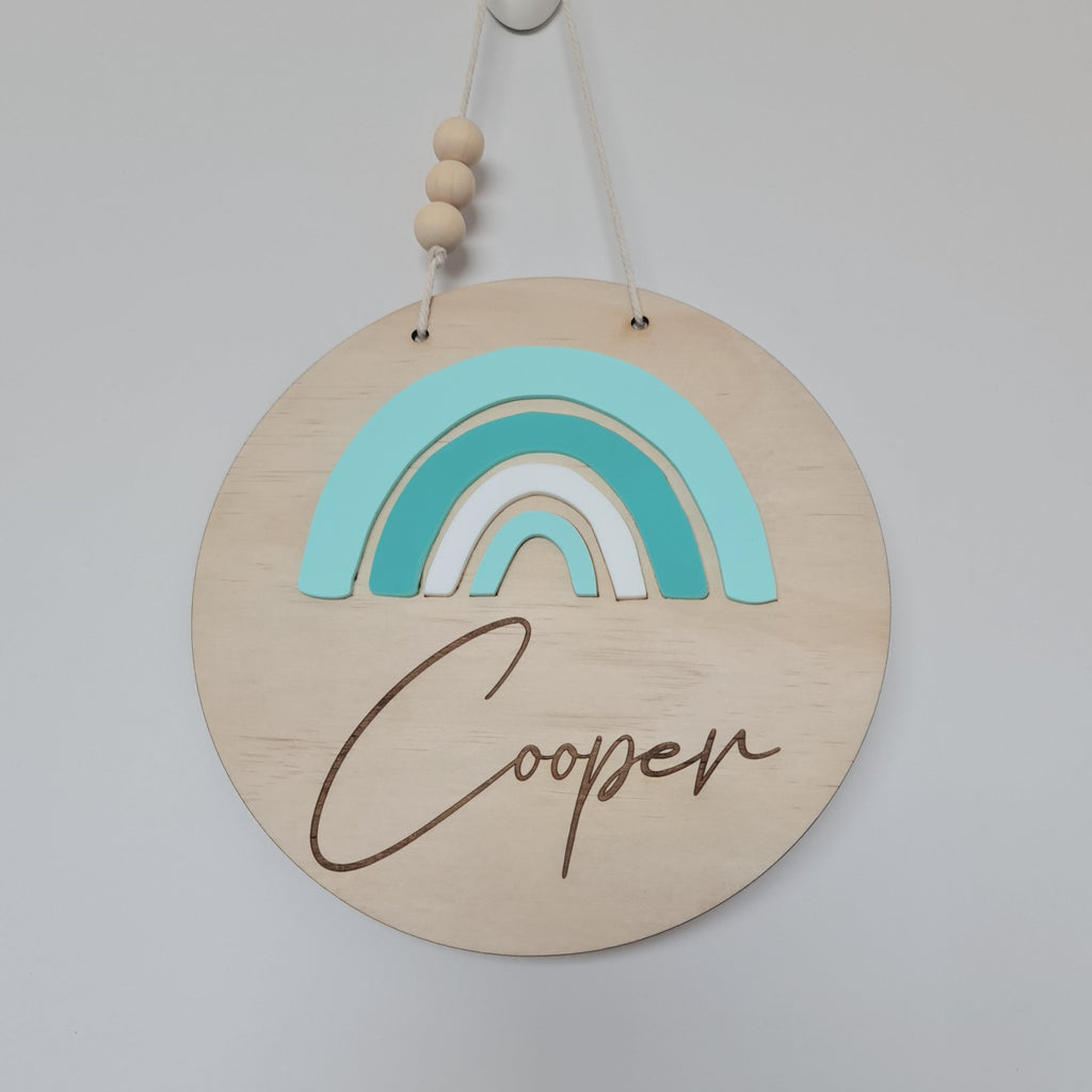 Aqua hues Rainbow Name Plaque