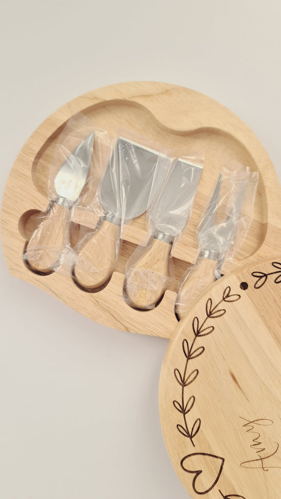 Engraved Cheese Board Set