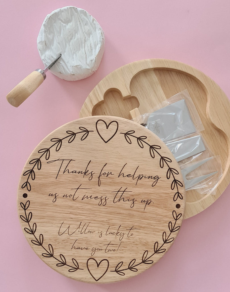 Engraved Cheese Board Set