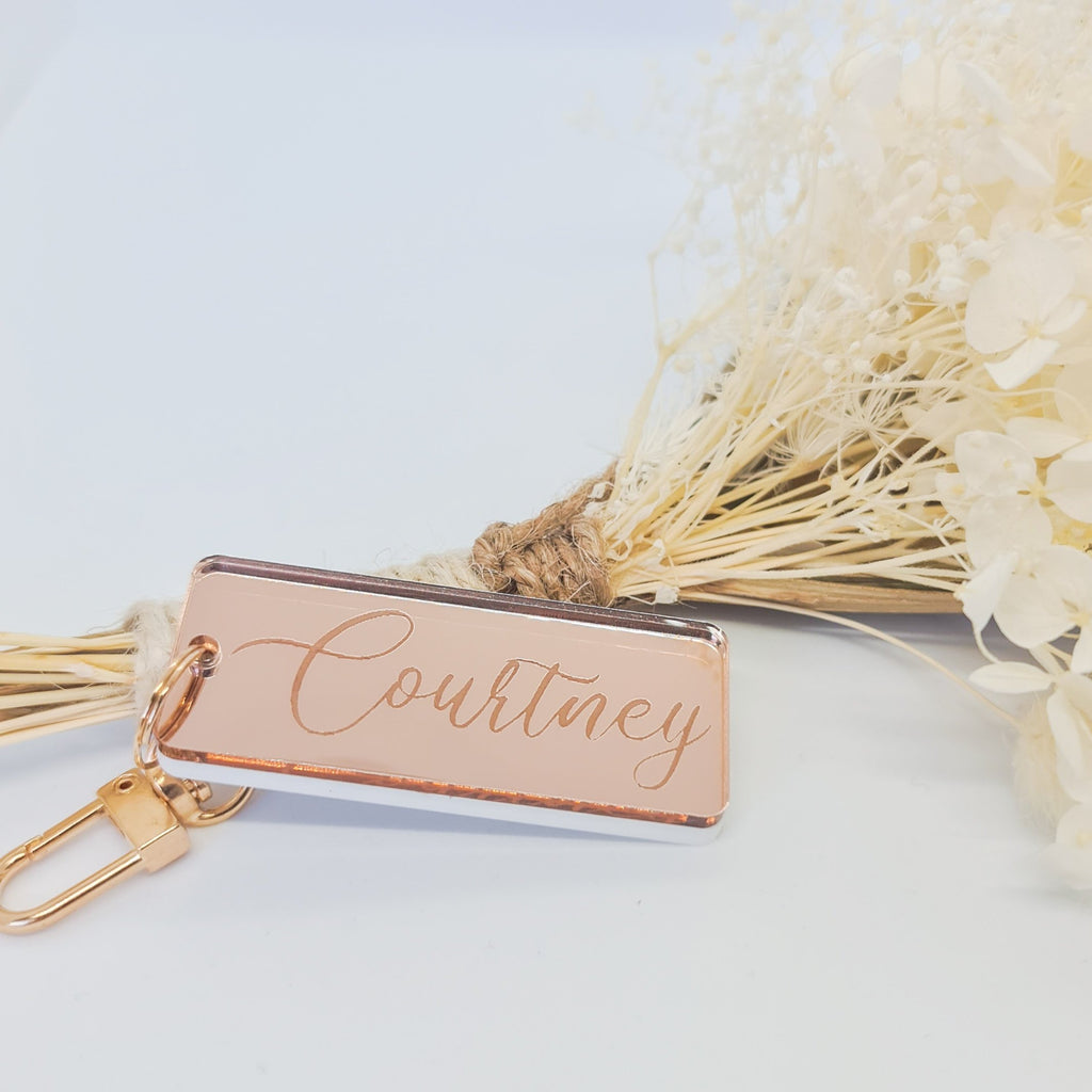 Rose Gold Personalised Keyring