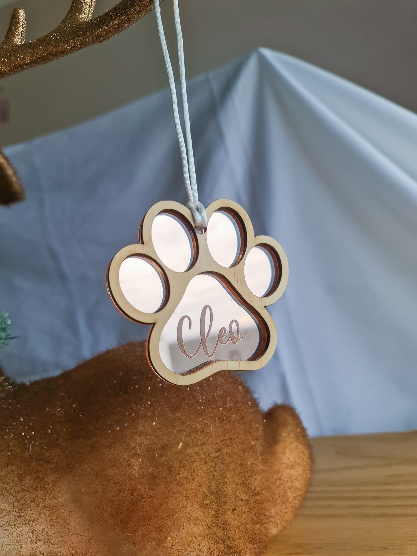 Personalised Paw Print Christmas Decoration