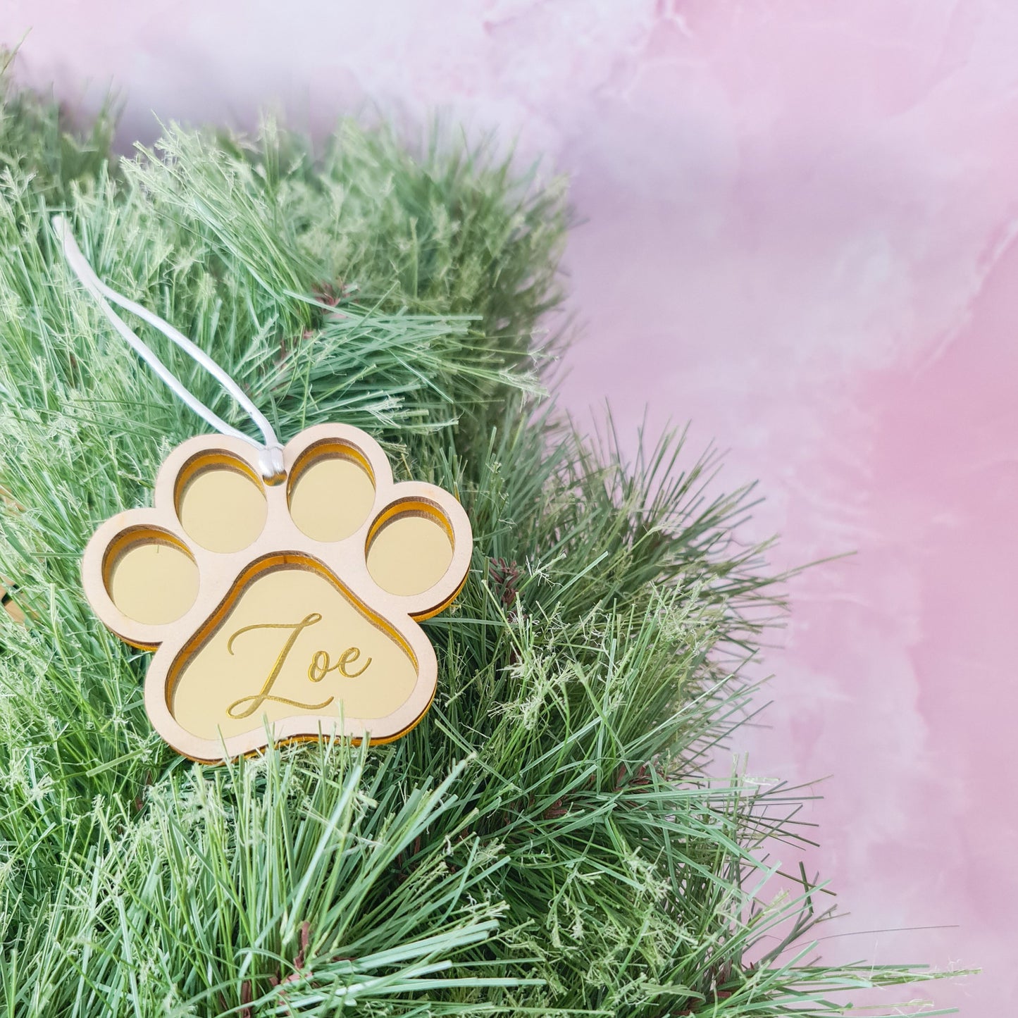 Personalised Paw Print Christmas Decoration