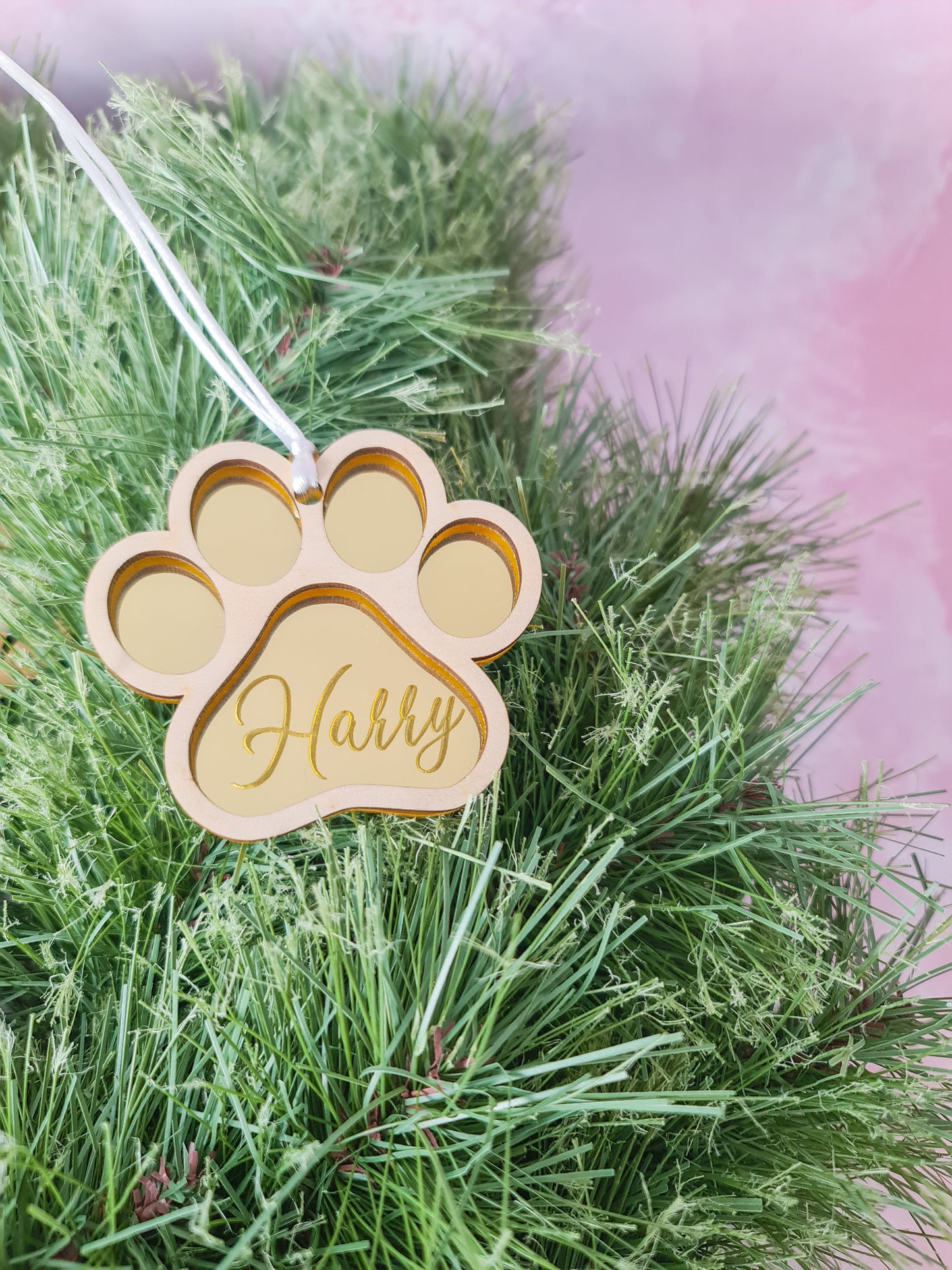 Personalised Paw Print Christmas Decoration