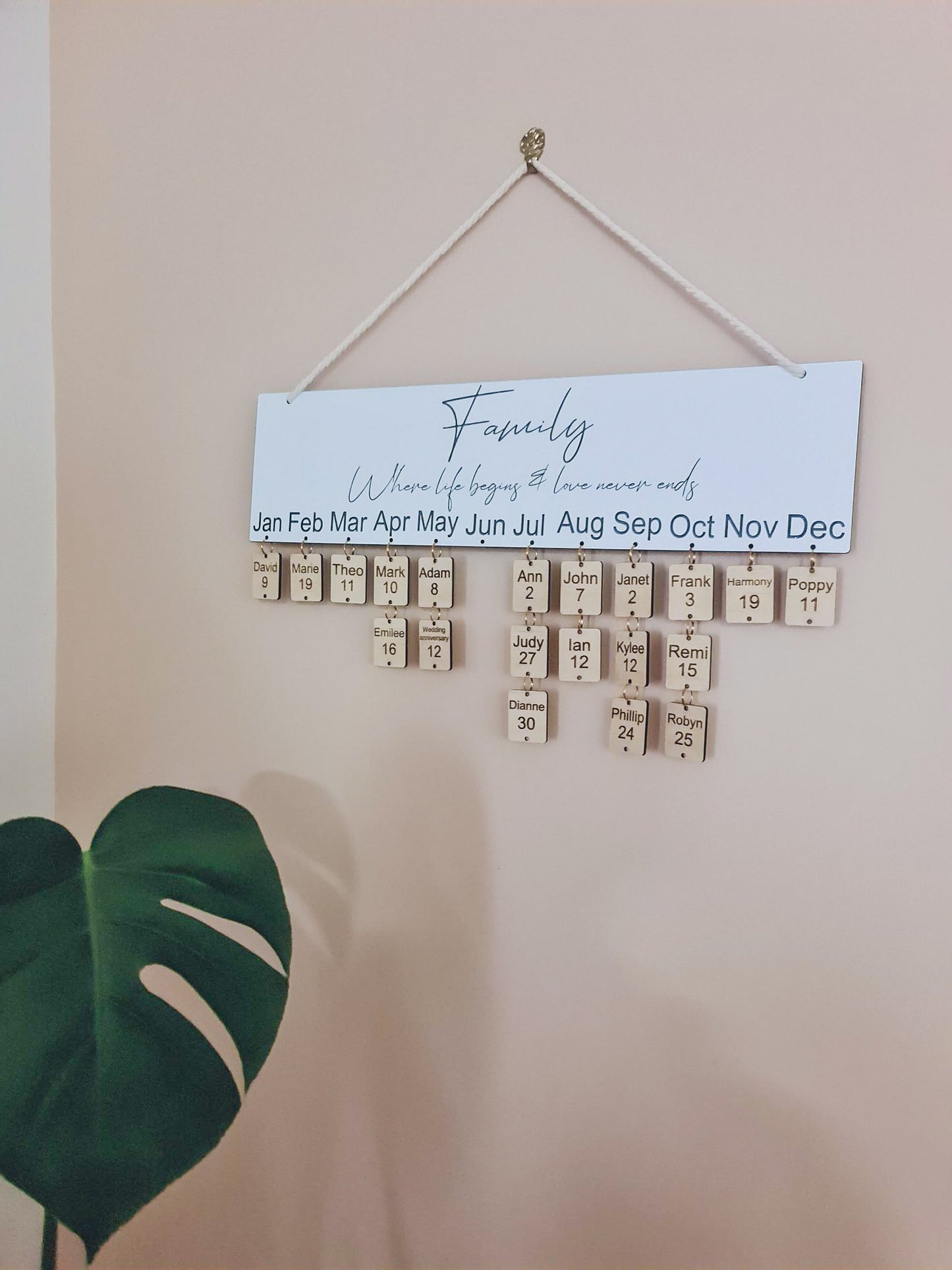 Family Birthday Calendar