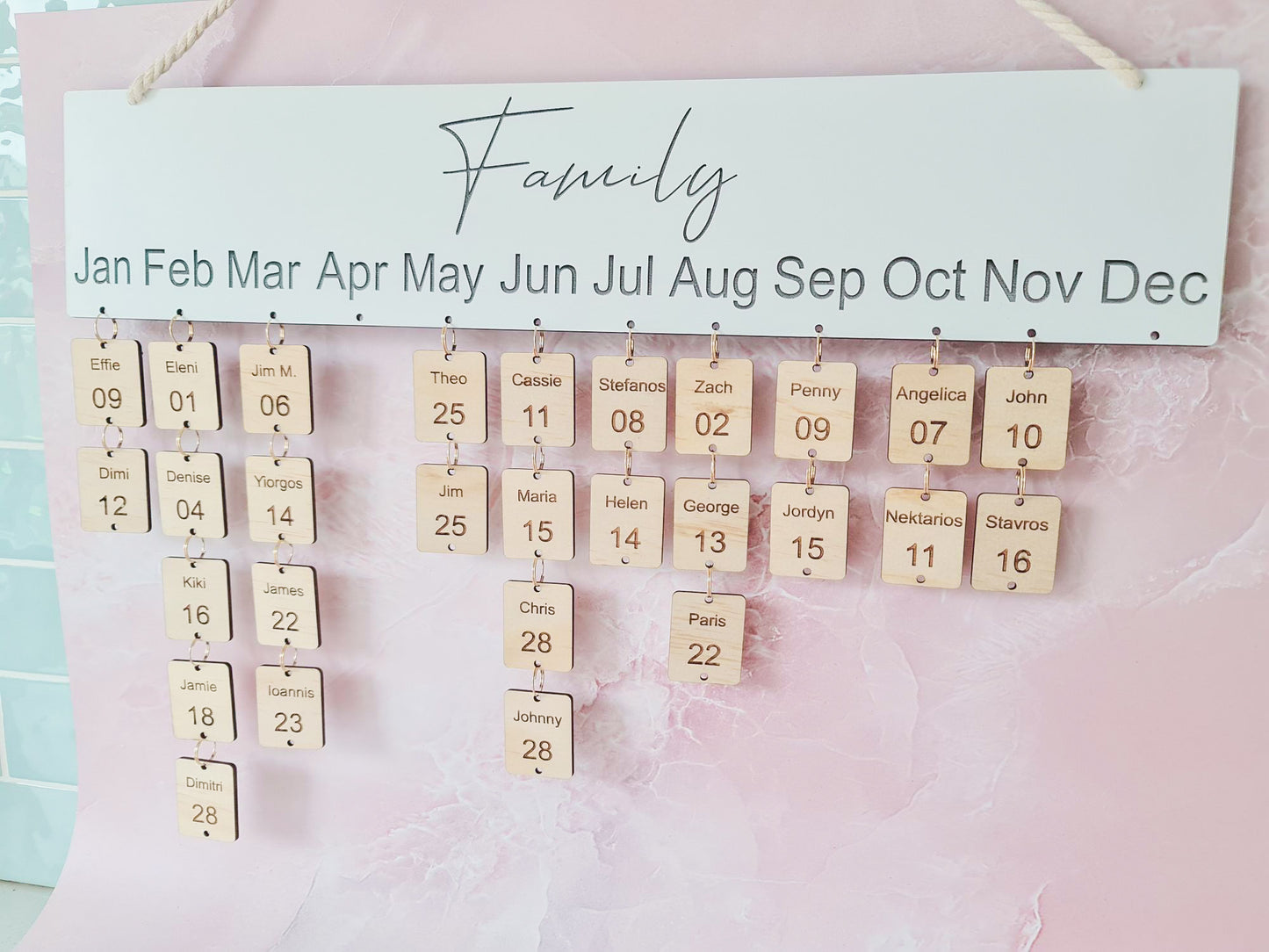 Family Birthday Calendar