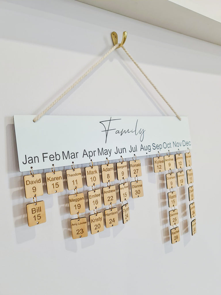 Family Birthday Calendar