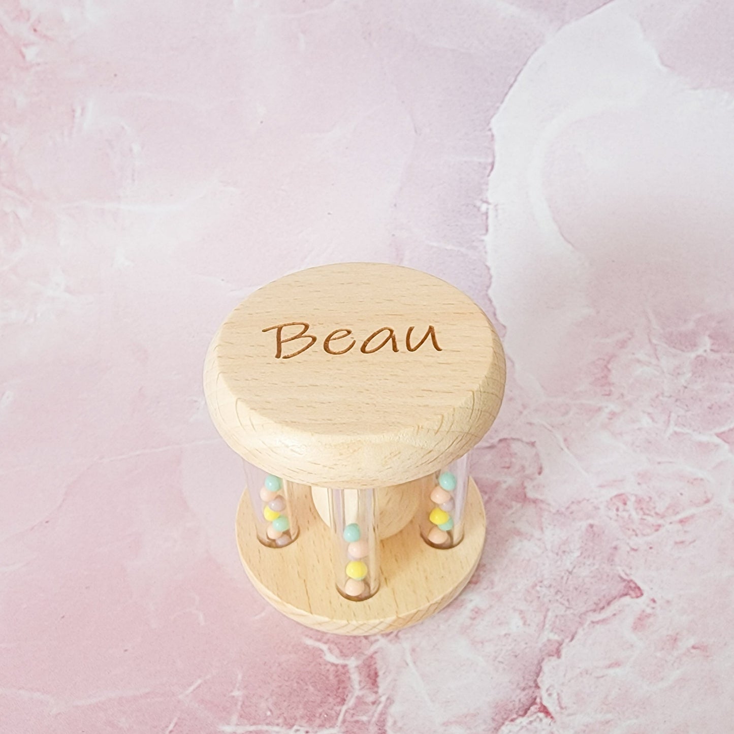 Personalised Wooden Baby Rattle