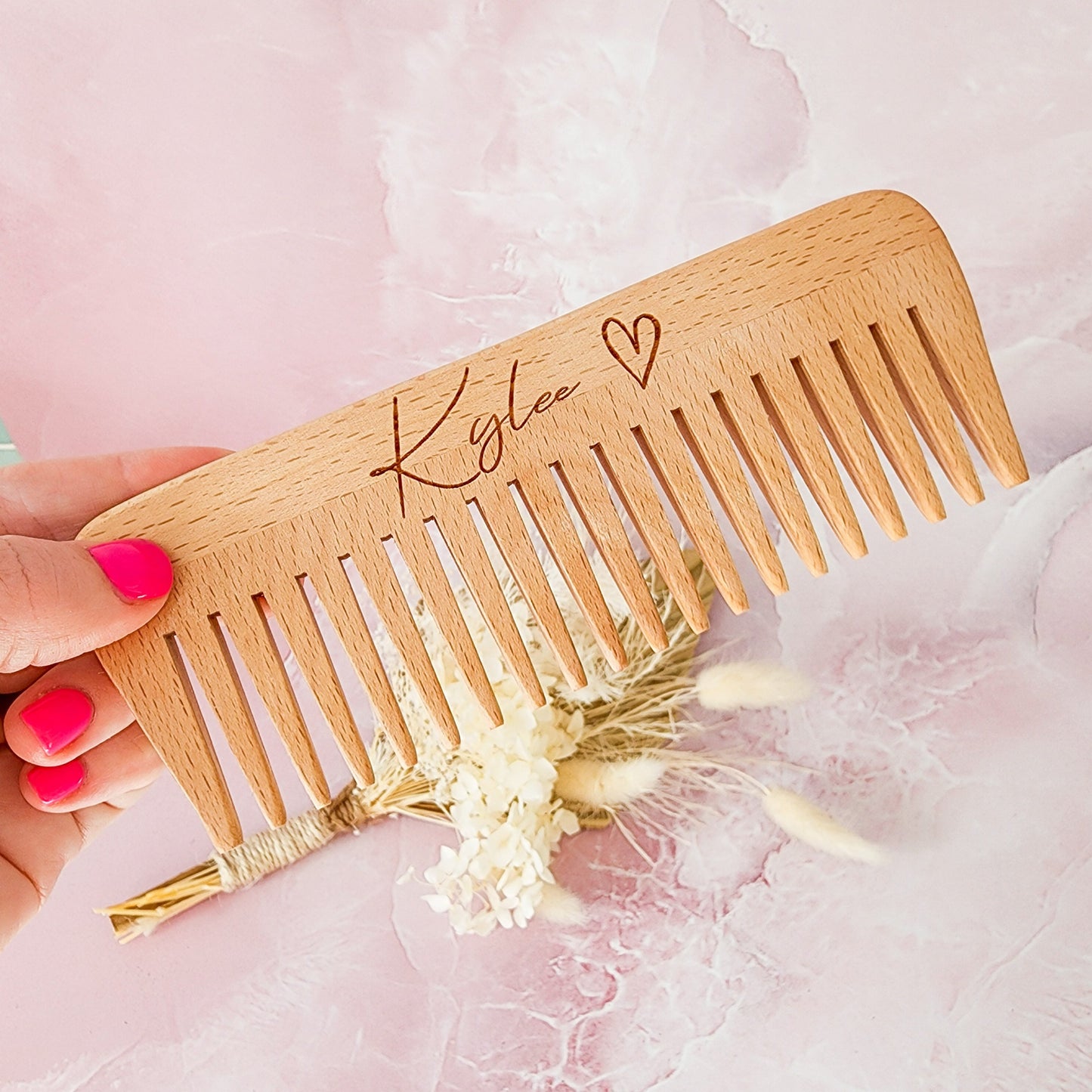 Laser Etched Wooden Comb