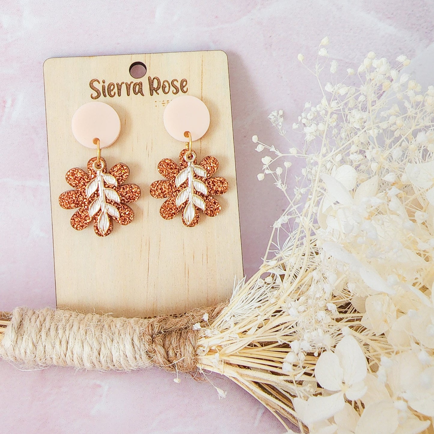 'Gold Leaf ' Flower Earrings