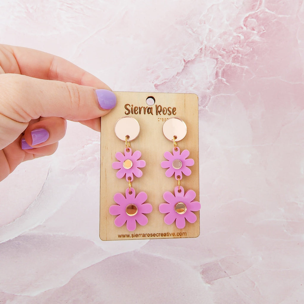 Wildflower Dangle Earrings - Lilac