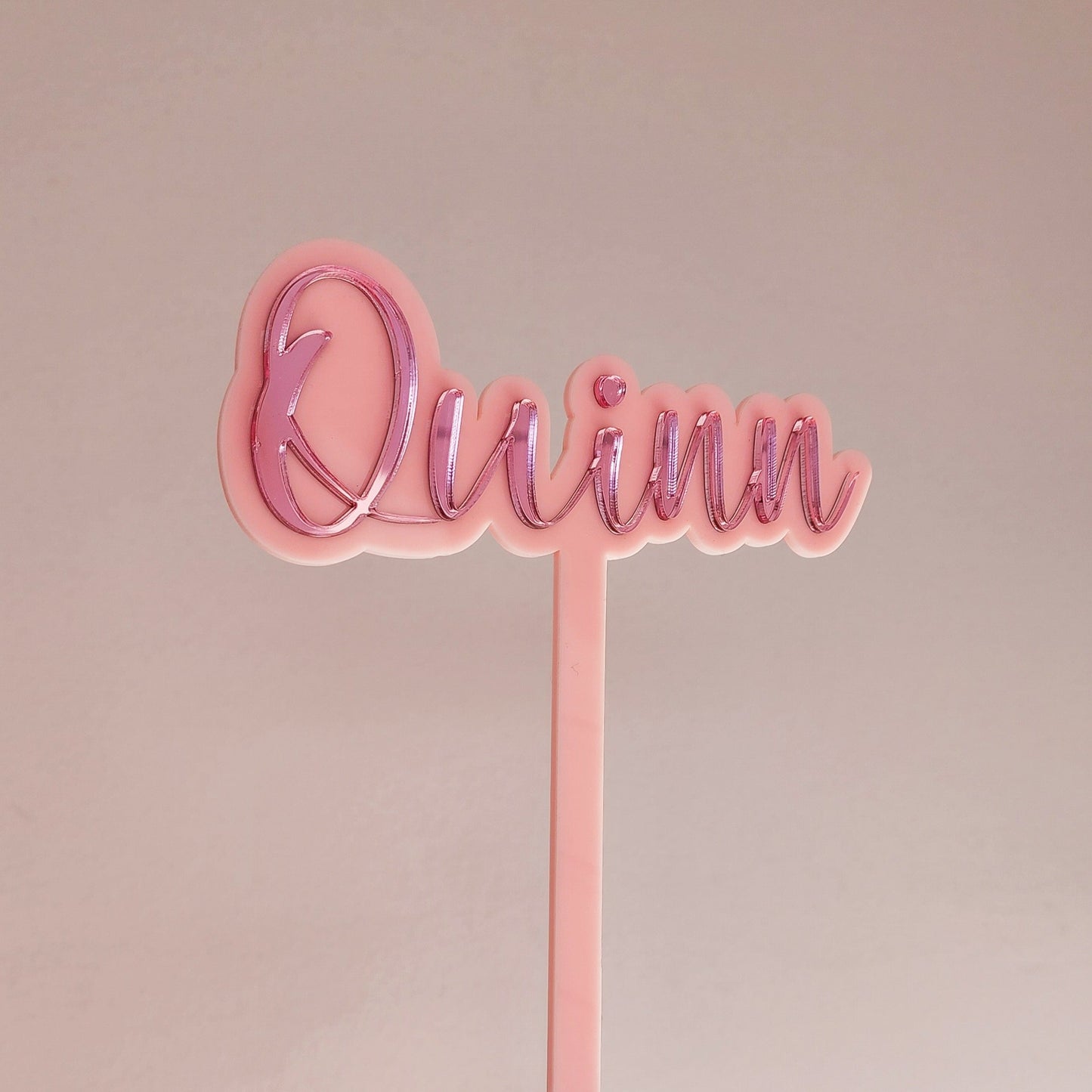 Double layered acrylic cake topper